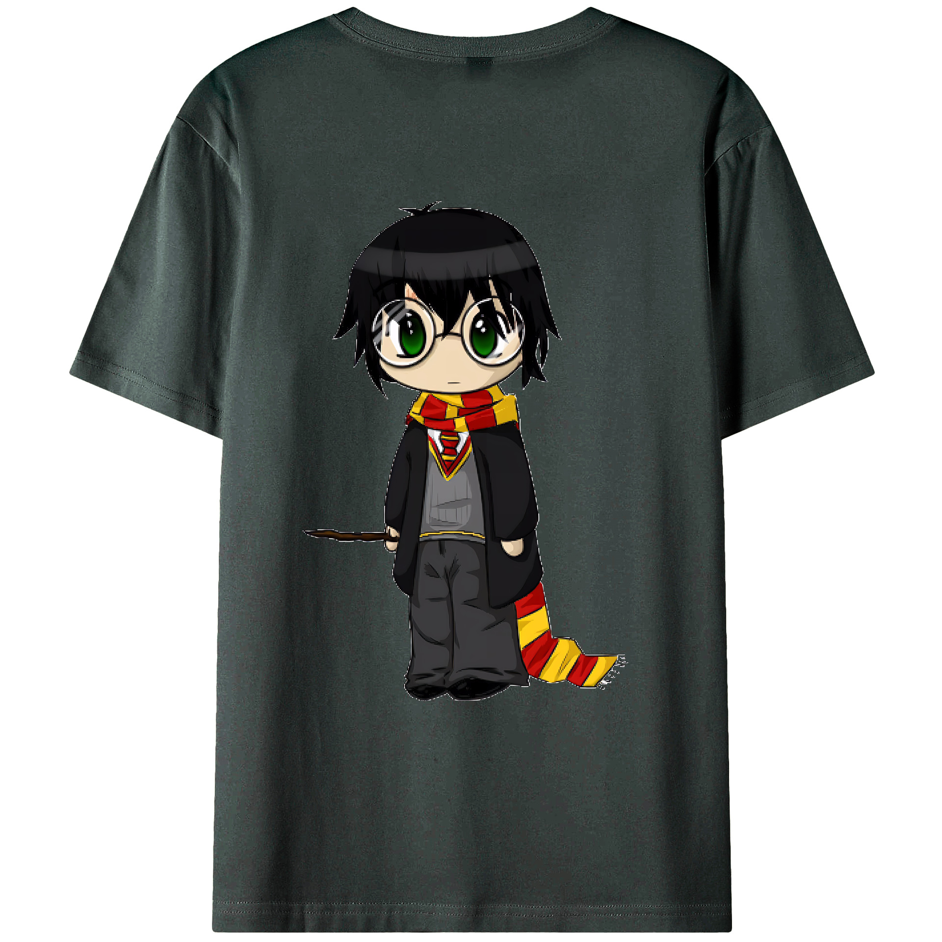 （画像用） Harry Potter ハリー・ポッターシリーズ 綿100％ メンズ半袖Tシャツ（バックプリント） 通気性